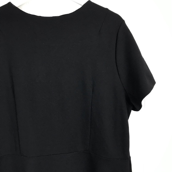 Reitman's Plus Size 2X Sheath Dress in Black Ponte Knit, Short Sleeves - Picture 8 of 9